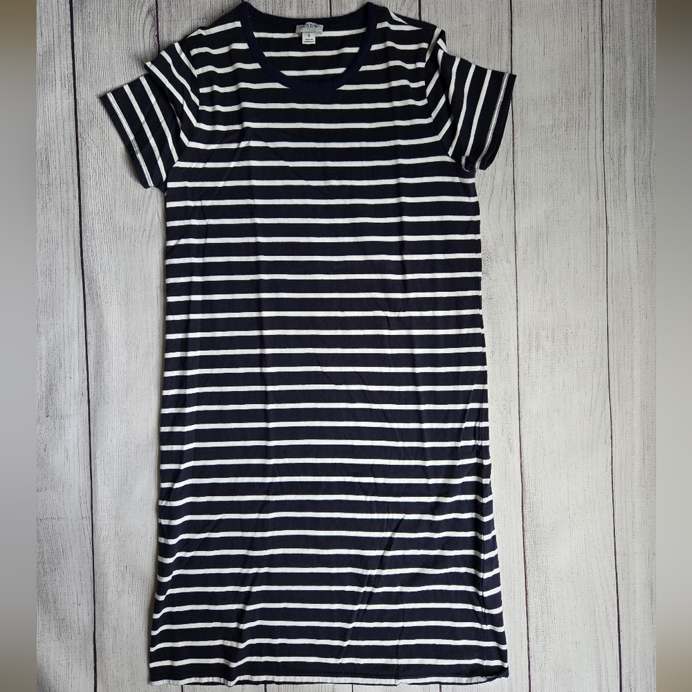 J. Crew Factory - Navy Striped T-shirt dress - Small